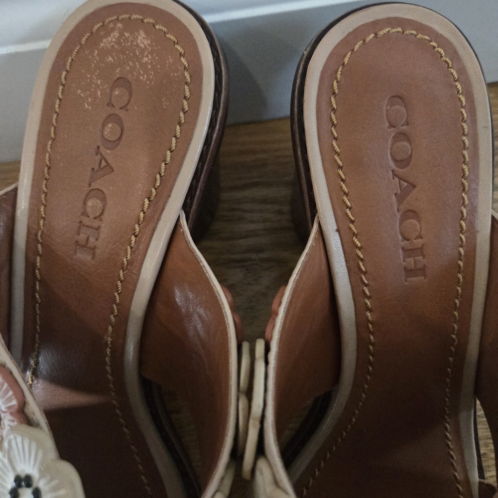 COACH Tea Rose Heeled Sandals - Picture 2 of 9